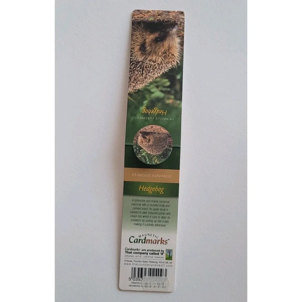 Cardmarks Hedgehog Nature Animal Info Magnetic Magnet UK Company If 2408 Y2k 00s